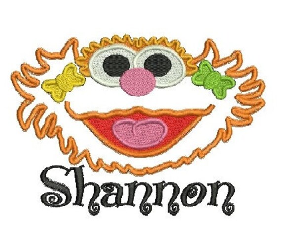 Items similar to Zoe Applique Embroidery Design, Sesame Street Applique