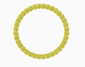 Daisy Frame Embroidery Design, Monogram Frame, Circle Frame, Flower Frame, Floral Frame