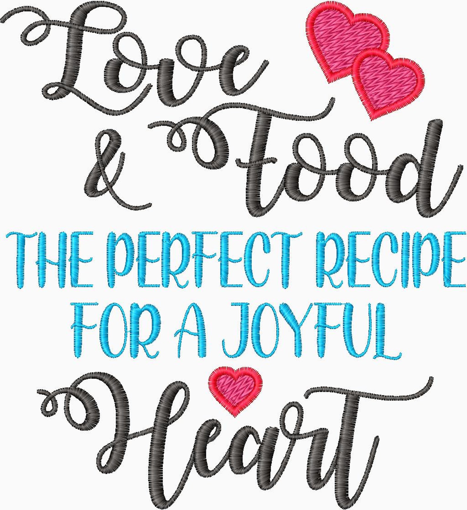Love and Food Embroidery Design: Kitchen Decor (4x4, 5x7 Hoop) (digital ...
