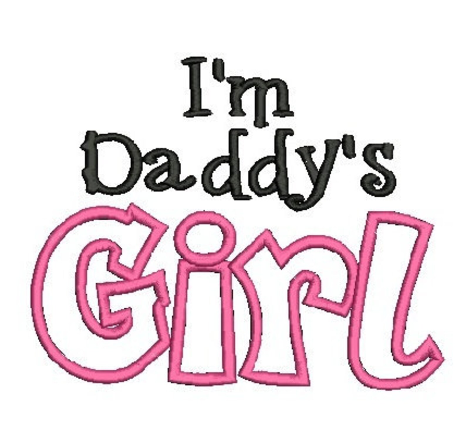 Daddy's Girl Embroidery Design Applique Font 510 - Etsy