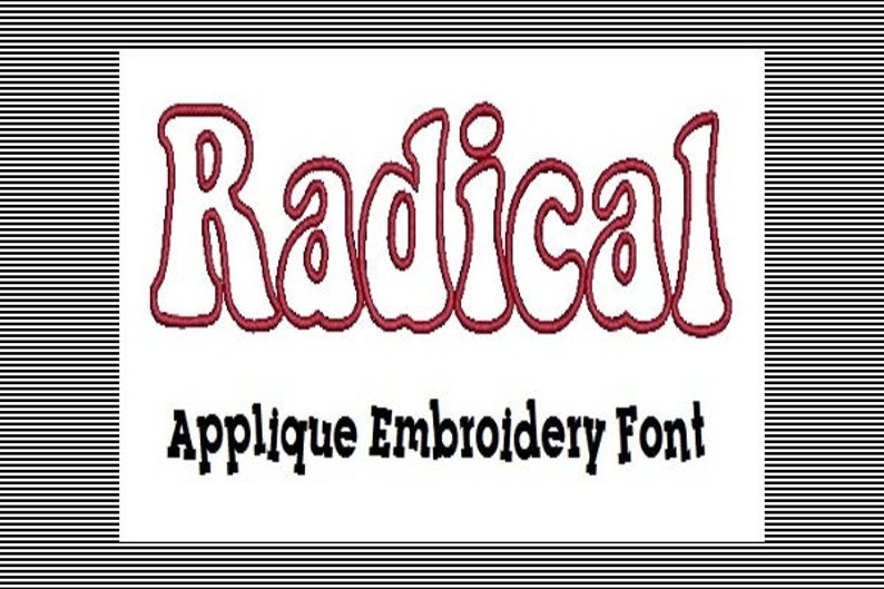 192 Machine Embroidery Applique Font Letters and Numbers Radical Font Instant Download
