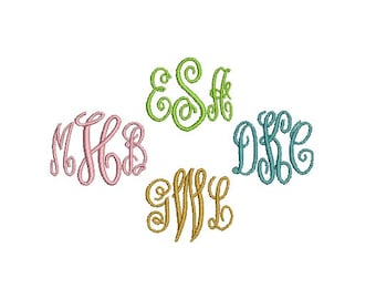 Script Machine Embroidery Font, Fancy Embroidery Font Monogram Alphabet Letters