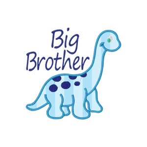Big Brother Embroidery Designs, Dinosaur Applique, Big Brother Dinosaur Machine Embroidery Design, Boy Embroidery Designs image 2