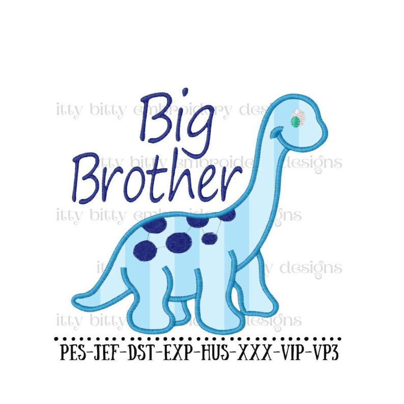 Big Brother Embroidery Designs, Dinosaur Applique, Big Brother Dinosaur Machine Embroidery Design, Boy Embroidery Designs image 1