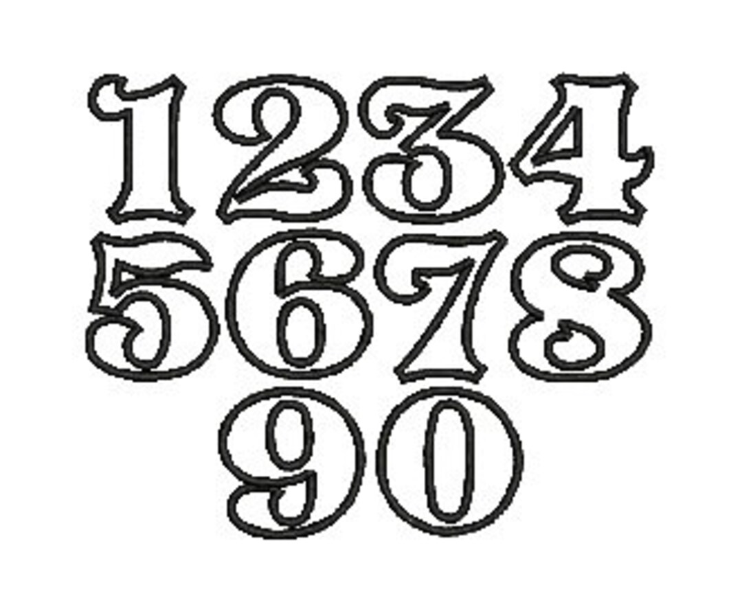 Embroidery Font, Applique Font, Applique Numbers 529 Instant Download