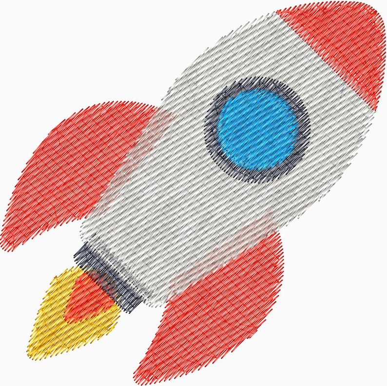 Birthday Astronaut Space Embroidery Design, Set 1-9 Numbers Birthday Embroidery Designs, Boy Embroidery Patterns, Rocket Embroidery image 7