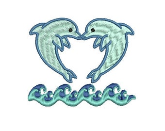 Dolphin Embroidery Design (556) Instant Download