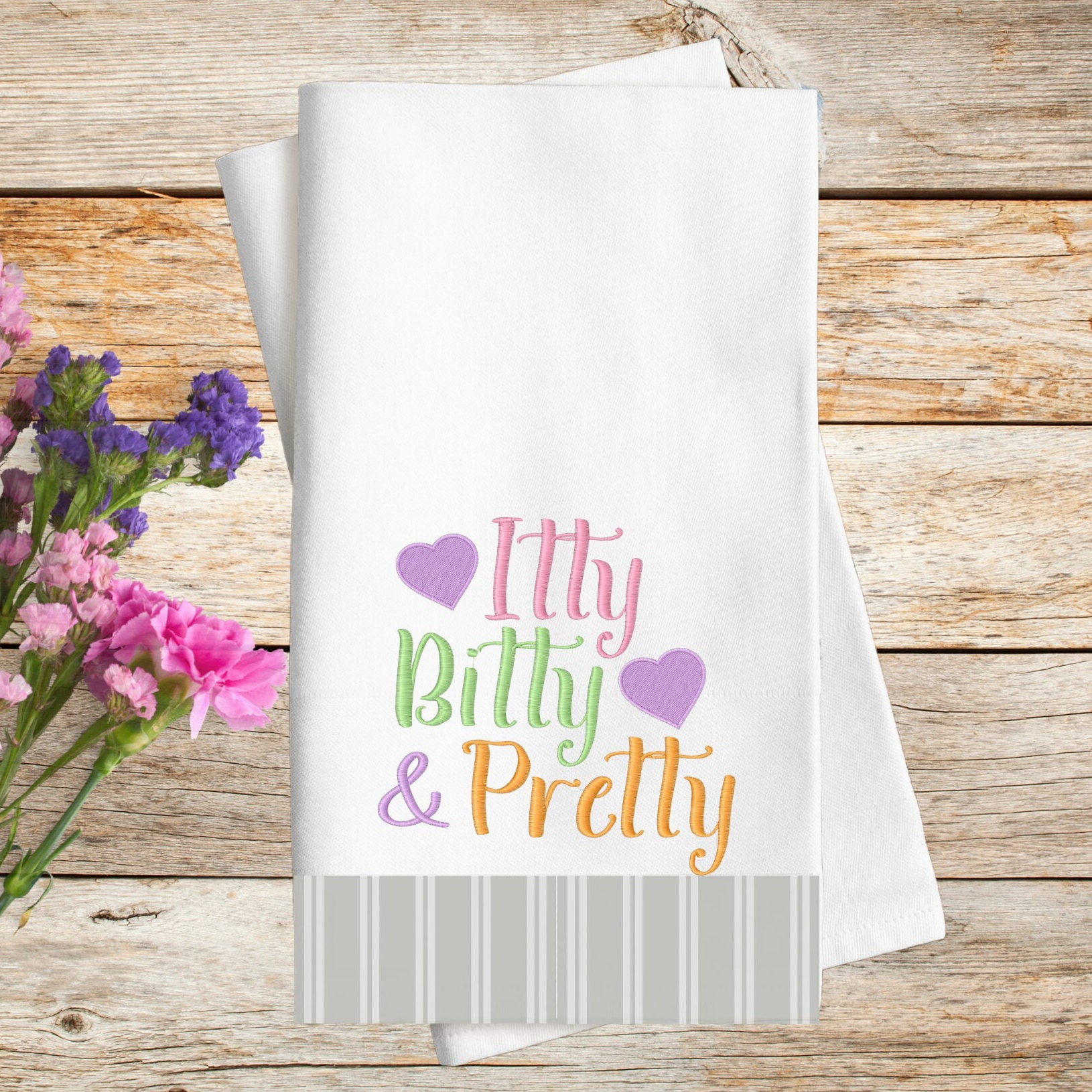 Itty Bitty and Pretty Girl Embroidery Design, Baby Girl Embroidery ...