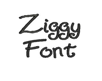 Ziggy Embroidery Font, Upper and Lower Case Letters