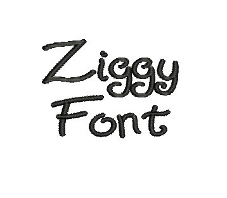 Ziggy Embroidery Font, Upper and Lower Case Letters image 1