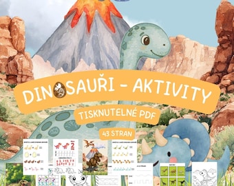 Dinosaur Activity Book | Preschool Workbook for Ages 3-6 (PDF Download, 43 Pages)