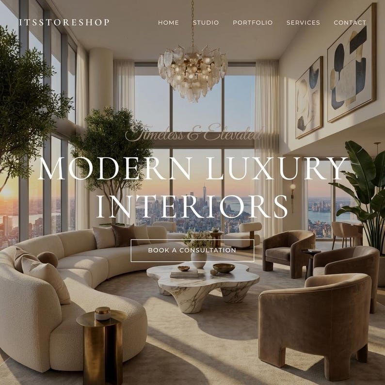 Luxury Interior Design Website Template HTML CSS | Responsive Portfolio ...