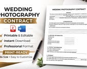 Wedding Photography Contract | Instant Download | Editable and Printable -  (Google Docs, Word)