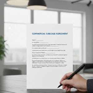 Plantilla editable de contrato de subarrendamiento comercial, contrato de subarrendamiento de negocio, formulario de subarrendamiento de espacio de oficina (PDF, Documento de Google, Word)