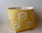 Fabric Storage box basket - Sunflower Poppy - Screenprinted