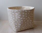 Fabric Storage box basket - Fluttering Hearts - Screenprinted
