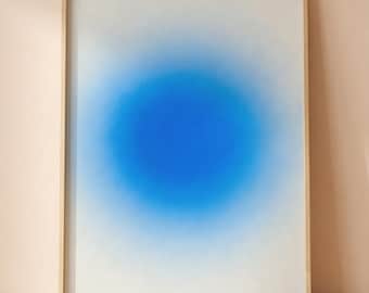 Blue Gradient Aura Print – Soft Minimalist Abstract Wall Art – Positive Aura (Digital Download)