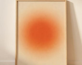 Orange Abstract Gradient Print – Burnt Orange Aura Wall Art (Digital Download)