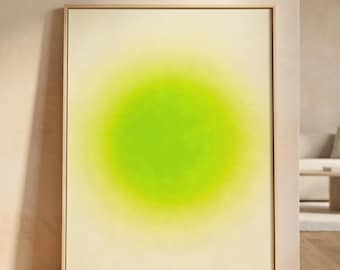 Lime Green Gradient Print – Soft Abstract Aura Painting (Digital Download)