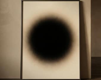 Black Gradient Abstract Painting – Minimalist Aura Art Print (Digital Download)