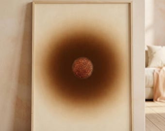 Brown Circle Gradient Abstract Art – Sensual Minimalist Painting (Digital Download)