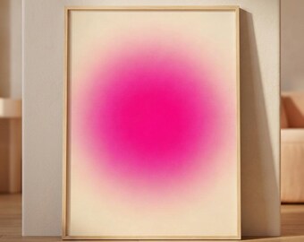 Pink Gradient Aura Wall Art – Soft Minimalist Abstract Print (Digital Download)
