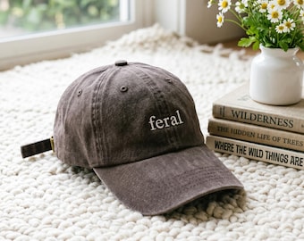 Gorro bordado Feral, gorro divertido para mamá, gorro sarcástico, gorro de humor para adultos, gorra sarcástica para mujer