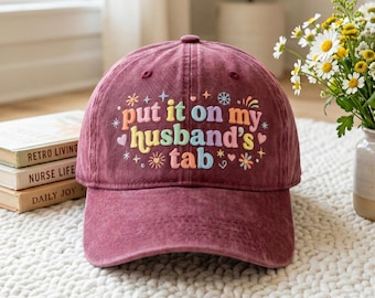 Gorra bordada "Ponlo en la pestaña de mi marido", gorra snapback moderna, regalo sarcástico para esposa, gorra divertida para mujer