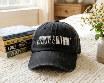Gorro bordado caro y difícil de lavar, gorra divertida para mujer, gorra sarcástica para esposa