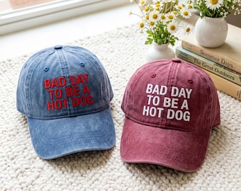 Gorra divertida de papá bordada con perrito caliente: Gorra para barbacoa