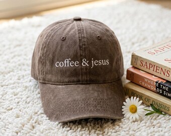 Embroidered Coffee and Jesus Washed Cap, Christian Baseball Hat