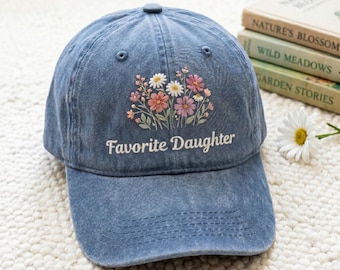 Gorro floral bordado para hija favorita: gorro cómodo de moda otoñal