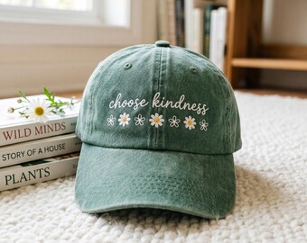 Gorro bordado "Elige la bondad", gorro inspirador, gorro de amabilidad, gorro motivacional, gorro para maestra, gorra de positividad para mujer
