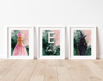 Láminas artísticas personalizadas inspiradas en Wicked, pósteres personalizados de Wicked For Good, decoración para habitaciones de niñas, láminas de arte para la pared del dormitorio de niñas