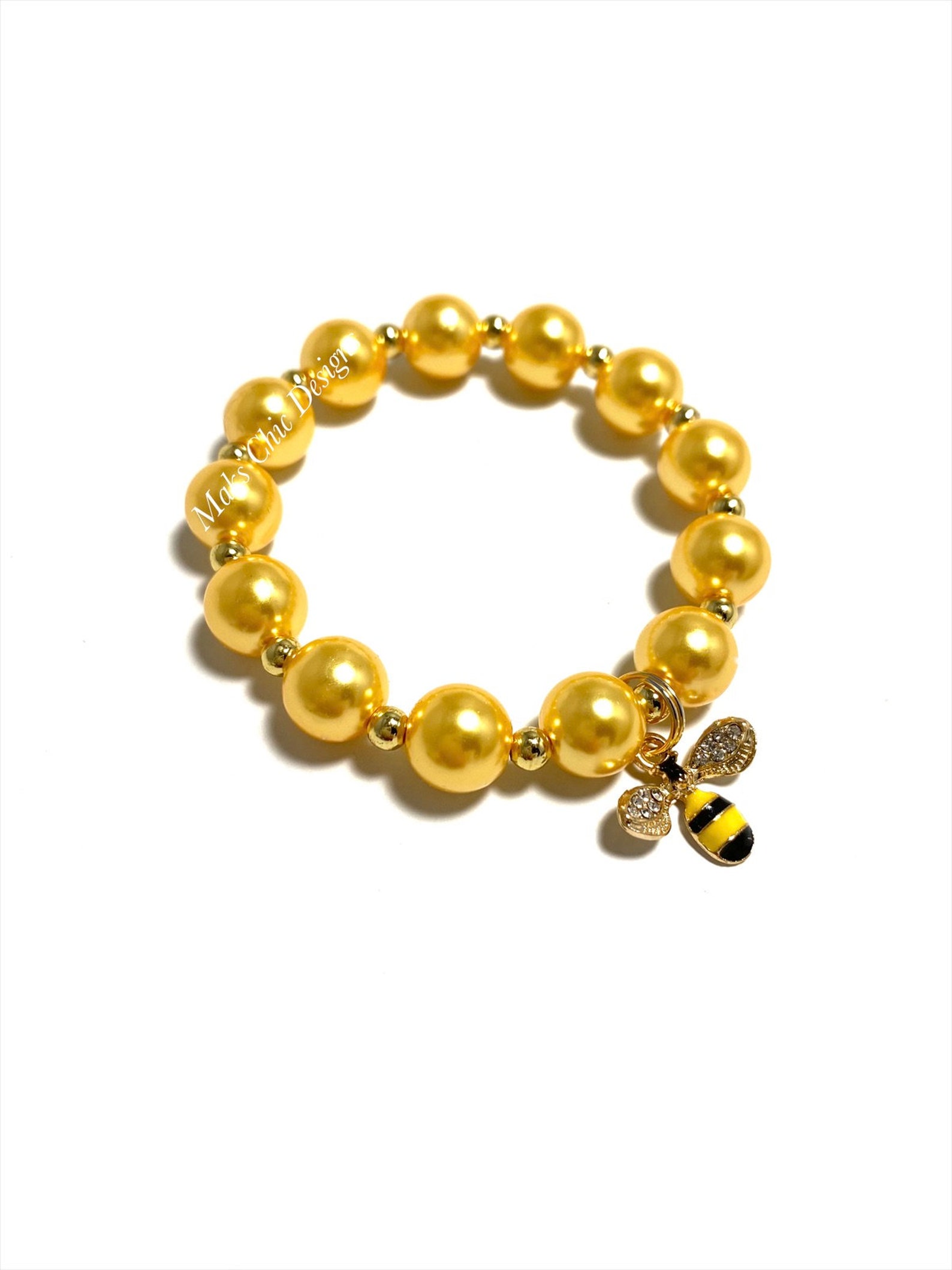 Bumblebee Bracelet Yellow and Black Beaded Bracelet Etsy