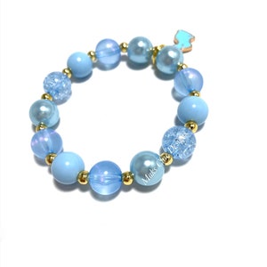 Blue Bunny Charm Bracelet Spring Easter Bracelet Shades of Blue Bunny Bracelet Colorful Rabbit Bracelet image 3