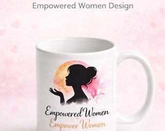 Muggdesign för stärkta kvinnor PNG, present till henne, feministisk present, kaffemuggdesign, sublimering PNG, digital nedladdning