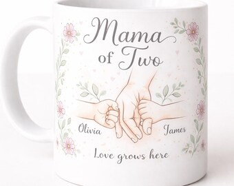 Personlig mors dag-mugg PNG, anpassad mammapresent med barnnamn, mammamuggdesign, sublimering PNG, present till mamma