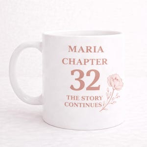 32nd Birthday Mug Design Digital Download, Personalized Name PNG, Chapter 32 Quote, Custom Age Birthday Gift, Coffee Cup Sublimation