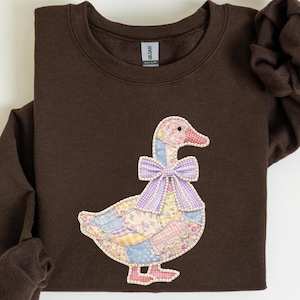 Faux Patchwork Goose Sweatshirt – Grandmacore Easter Graphic Tee