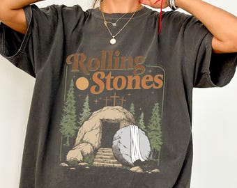 Rolling Stones Easter Tomb T-Shirt: Jesus Christ Resurrection Graphic Tee