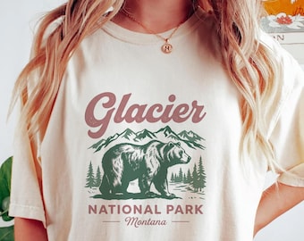 Glacier National Park Comfort Colors T-Shirt Distressed Design