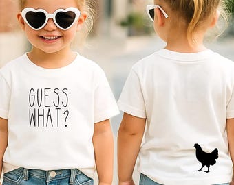 Kids Chicken Shirt, Guess What Funny Farm Animal Tee
