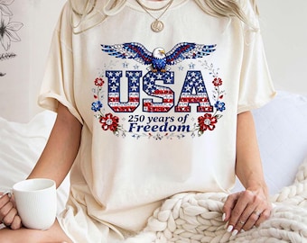 USA 250th Anniversary T, Shirt, Rhinestone Stars Stripes