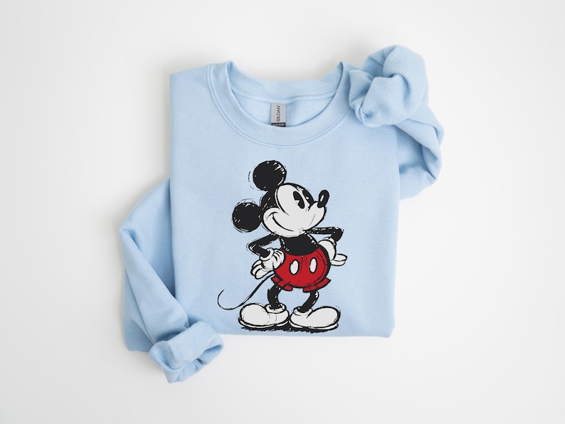 Disney Classic Mickey Mouse Pose Sweatshirt, signature shirt, vintage disney