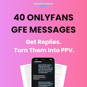 May include: A smartphone displays a text message conversation with the name "Sebastian" at the top. The screen shows a series of messages. The image also includes the text "40 ONLYFANS GFE MESSAGES" and "Get Replies. Turn Them Into PPV."