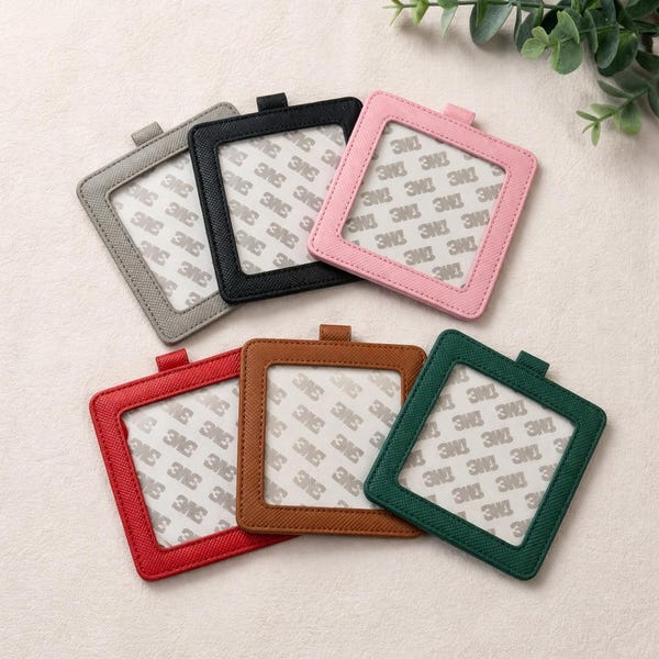 4 x 4 inch zelfafwerkend vierkant leren ornament