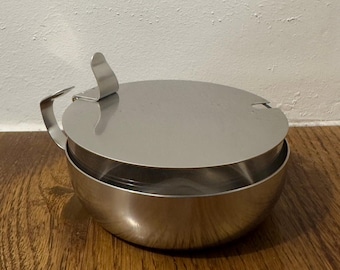 WMF Cromargan Cheese Box / Piatto in acciaio inossidabile modernista tedesco vintage (11 cm)