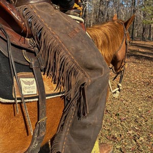 Custom Made Crazy Horse Leather Chaps / Half chaps / Chinks – Western Riding