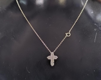 2Ct Moissanite Cross Pendant Necklace, Sterling Silver Religious Jewelry